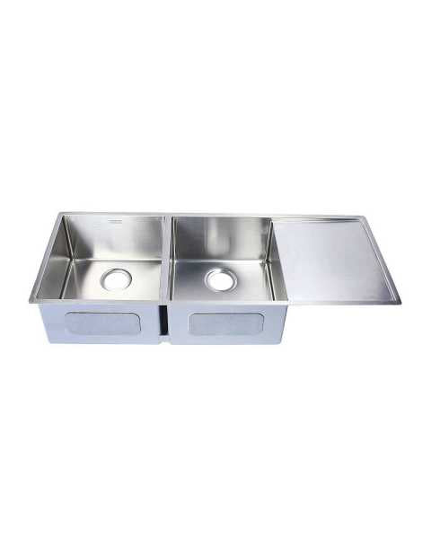 BXX 221/121-38-38 LHD (DEPTH 8INCH)- FRANKE -  ( SATIN FINISH - BOX - 1160x450 mm - 46.4inchX18inch )
