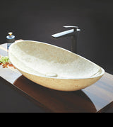 STONE WASH BASIN - AQUANT -  ( TRAVERTINE MARBLE -  - 670x380 mm - 26.5inchX15inch )