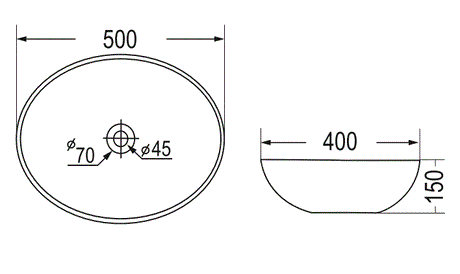 CREAM STONE WASH BASIN - AQUANT -  ( TRAVERTINE MARBLE -  - 500x350 mm - 20inchX14inch )