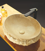 CREAM STONE WASH BASIN - AQUANT -  ( TRAVERTINE MARBLE -  - 500x350 mm - 20inchX14inch )