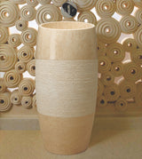 FREE STANDING CREAM STONE BASIN(H-39 ) - AQUANT - ( TRAVERTINE MARBLE(INDONESIA) - - 480x480 mm - 19inchX19inch )