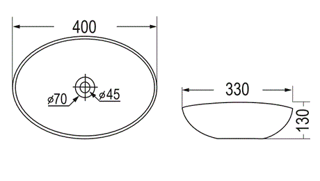 ELLISSI CREAM MARBLE WASH BASIN - AQUANT -  ( TRAVERTINE MARBLE -  - 400x330 mm - 16inchX13inch )