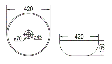 CIRCA PORTORO TABLE MOUNTED STONE WASH BASIN ROUND - AQUANT -  ( PORTORO GOLD MARBLE - MARBEL COLLECTION - 420x150 mm - 16.8inchX6inch )