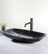STELLA PORTORO TABLE MOUNTED MARBLE STONE WASH BASIN - AQUANT -  ( PORTORO GOLD MARBLE - MARBEL COLLECTION - 700x390x130 mm - 28inchX15.6inchX5.2inch )