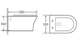 AGNESE WALL MOUNTED EWC ( BOLT DISTANCE 7INCH) - HINDWARE -  ( STAR WHITE - ITALIAN - 550x350x350 mm - 22inchx14inchx14inch )