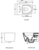 EWC WM RIMLESS SPLENDOR NEO (P TRAP-230MM) - HINDWARE -  ( STAR WHITE - SPLENDOR NEO - 530x370x330 mm -  21.2inchX14.8inchX13.2inch )