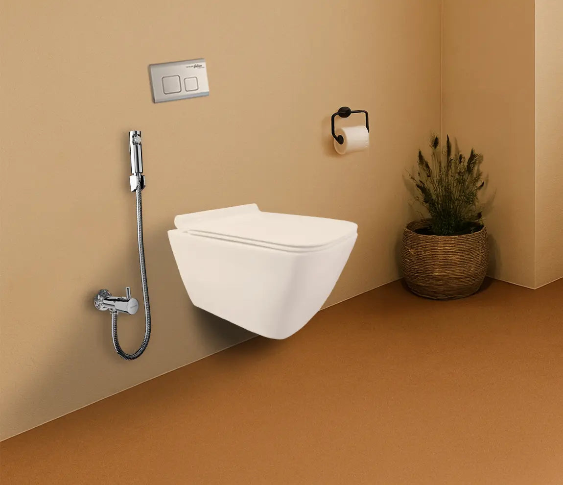 PRIMA WALL MOUNTED EWC W/SLIM SEAT COVER - HINDWARE -  ( STAR WHITE - PRIMA - 500x350 mm - 20inchX14inch )