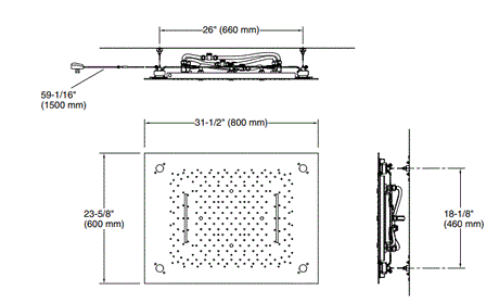 LOURE-RECTANGLE MF RAINPANEL(600 X 800) - KOHLER LUXURY -  ( MATTE BLACK - LUXURY - 0x0 mm - 0inchx0inch )