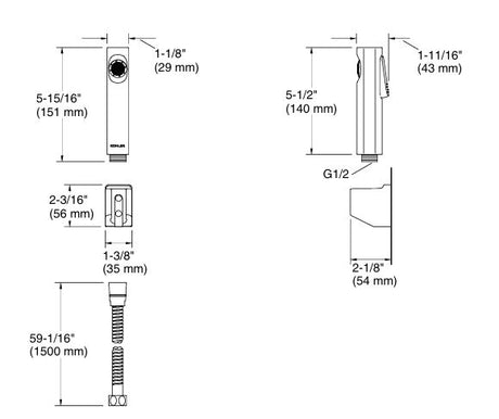 BEAM HEALTH FAUCET - KOHLER POPULAR -  ( BLACK - POPULAR - 0x0 mm - 0inchx0inch )