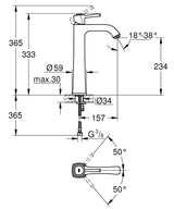GRANDERA 1-HANDLE BASIN MIXER WITHOUT POP-UP, XL SIZE - GROHE -  ( CHROME/GOLD - G5 - GRANDERA - 0x10 mm - 0inchX0.4inch )