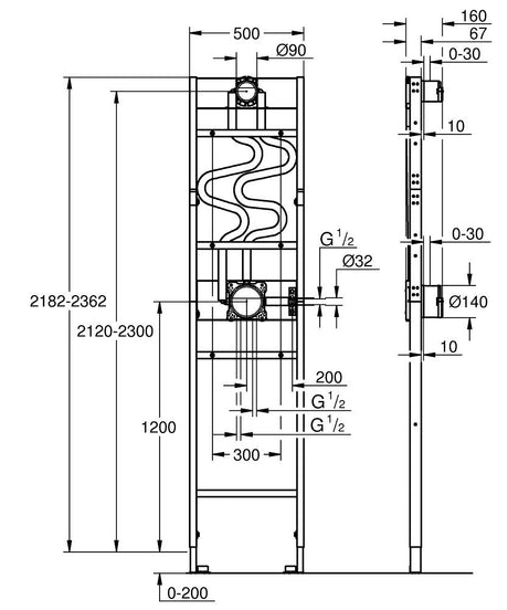 DUO FRAME - GROHE -  (  - G3 - RAPIDO SHOWER FRAME - 0x15 mm - 0inchX0.6inch )