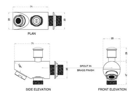 BRASS SPOUT - AQUANT -  ( CHROME -  - 0x0 mm - 0inchx0inch )