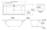 EVOK AC BATH TUB,W/O PILLOW - KOHLER PREMIUM -  ( WHITE - PREMIUM - 1800x800 mm - 72inchX32inch )