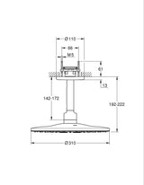 RAINSHOWER SMARTACTIVE 310 HEADSHOWER SET, ROUND, 142MM - GROHE -  ( HARD GRAPHITE - G5 - RAINSHOWER - 0x0 mm - 0inchX0inch )