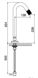 MOUTH OPERATED TALL BRASS MOUNTED BASIN TAP - AQUANT - ( BRUSHED ROSE GOLD - - 324x0 mm - 12.96inchX0inch )