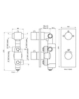CONC.THERMO SET 2IN 2OUT+1FREE W/SHUTOFF - ARTIZE FAUCET -  ( CHROME - THERMATIK-S - 0x20 mm - 0inchX0.75inch )