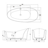 FREE STANDING BATH TUB - ARTIZE WELLNESS -  ( WHITE - TIAARA - 1892x904 mm - 76inchX36inch )