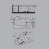 WHIRLPOOL COMBI SYSTEM - JAQUAR WELLNESS - ( WHITE - VIGNETTE PRIME - 1900x900 mm - 76inchX36inch )