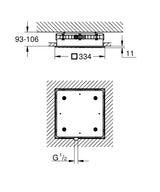 RAINSHOWER AQUA MONO CEILING SHOWER INCL. ROUGH-IN  - GROHE -  ( CHROME - G5 - RAINSHOWER - 0x0 mm - 0inchX0inch )