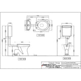 EWC WITH WALL HUNG CISTERN, 39MM DRAINAG  ( BOLT DISTANCE 9 INCH)- ESSCO SWARE -  ( WHITE - ESSCO SANITARY WARE - 0x0 mm - 0inchX0inch )