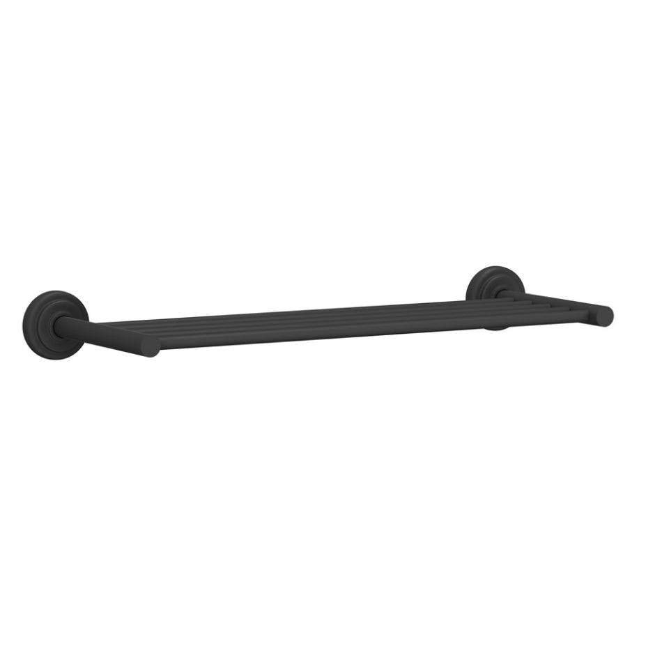TOWEL RACK WITHOUT HANGER HOOK - JAQUAR FAUCETS - (BLACK MATT - QUEENS ACC. - 0x600 mm - 24inchX0inch)
