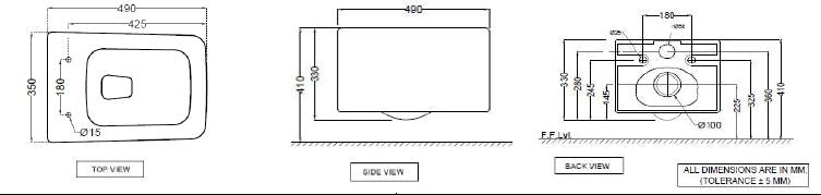 RIMLESS, BLIND INSTALLATION WALL HUNG WC WITH UF SOFT CLOSE SLIM SEAT COVER, HINGES, ACCESSORIES SET - JAQUAR SWARE - ( WHITE - KUBIX PRIME - 500x360 mm - 20inchX14.4inch )