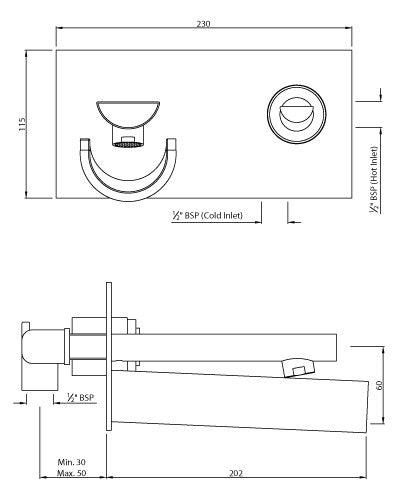SINGLE LEVER JOYSTICK CONCEALED BASIN MIXER (W/M)- ARTIZE FAUCET -  ( CHROME - CONFLUENCE - 0x15 mm - 0inchX0.5inch )
