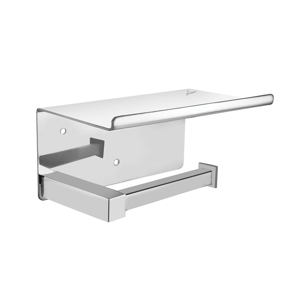 TOILET PAPER HOLDER WITH SHELF - JAQUAR FAUCETS -  ( CHROME - KUBIX PRIME - 0x0 mm - 0inchX0inch )