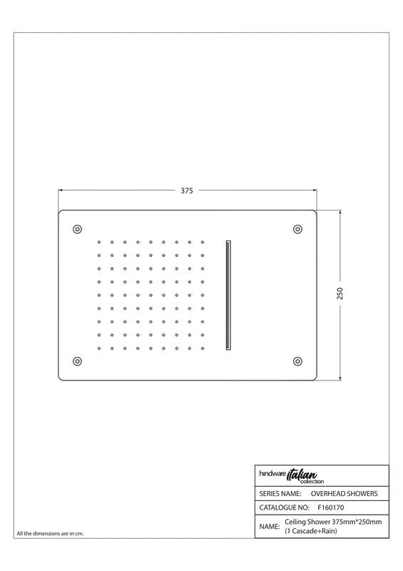 CEILING SHOWER (1 CASCADE+RAIN) - HINDWARE FAUCETS -  ( POLISHED CHROME - SHOWER - 375x250 mm - 15inchX10inch )