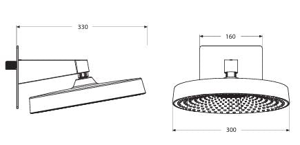 OVERHEAD SHOWER 300 MM - HINDWARE FAUCETS -  ( CHROME - SHOWER - 0x0 mm - 0inchx0inch )