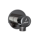 WALL OUTLET (ROUND SHAPE)CONNECTED HAND SHOWER PIPE & FLANGE – JAQUAR FAUCETS -  ( BLACK CHROME - SHOWER ACC. - 0x15 mm - 0inchX0.5inch )