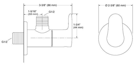 JULY-ANGLE VALVE W/FLANGE - KOHLER POPULAR -  ( FRENCH GOLD - POPULAR - 0x0 mm - 0inchx0inch )