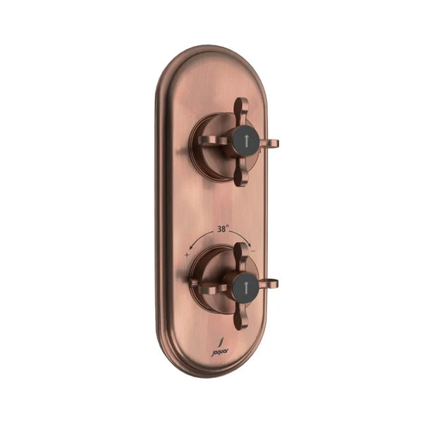 AQUAMAX EXPOSED PART KIT OF THERMOSTATIC SHOWER MIXER WITH 3-WAY OUTLET & SLEEVE (COMPATIBLE WITH ALD-683N)- JAQUAR FAUCETS - ( ANTIQUE COPPER - ARC - 0x20 mm - 0inchX0.8inch )