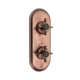AQUAMAX EXPOSED PART KIT OF THERMOSTATIC SHOWER MIXER WITH 3-WAY OUTLET & SLEEVE (COMPATIBLE WITH ALD-683N)- JAQUAR FAUCETS - ( ANTIQUE COPPER - ARC - 0x20 mm - 0inchX0.8inch )