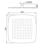 OVERHEAD SHOWER SQUARE - ARTIZE FAUCET -  ( GOLD BRIGHT PVD - RAINJOY - 400x400 mm - 16inchX16inch )