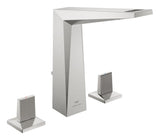 ALLURE BRILLIANT THREE HOLE BASIN MIXER M-SIZE SUPERSTEEL W/KNURLED TRAPEZE HANDLES - GROHE -  ( SUPERSTEEL - G5 - ALLURE BRILLIANT PRIVATE - 0x15 mm - 0inchX0.5inch )