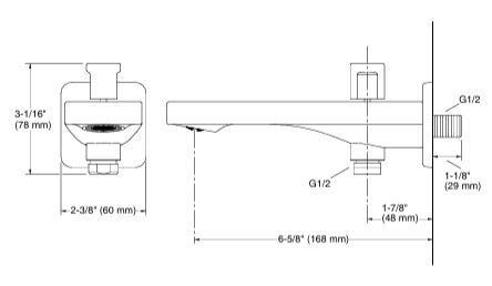 PARALLEL BATH SPOUT W DIVERTER - KOHLER PREMIUM - ( BRUSHED BRONZE - PREMIUM - 0x0 mm - 0inchx0inch )