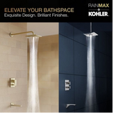 RAIN MAX SQUARE RH DUAL CORE SHOWERHEAD - KOHLER PREMIUM -  ( CHROME - PREMIUM - 256x256 mm - 10inchX10inch )