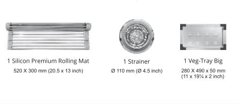 SS SINK 1.0 BOWL WITH DRAIN BOARD WITH SILICON PREMIUM ROLL MAT , 1 VEG TRAY BIG , 2 STRAINER (DEPTH 9INCH) EVA - NIRALI -  ( SATIN - EXPELL SINK - 915x510 mm - 36inchX20inch )