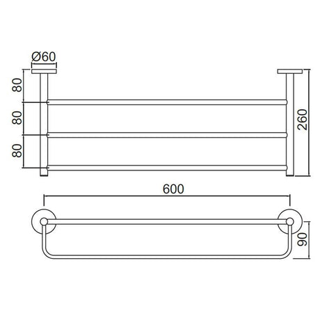 TOWEL RACK W/HANGER - JAQUAR FAUCETS -  ( GOLD BRIGHT PVD - CONTINENTAL ACC. - 0x600 mm - 0inchX24inch )