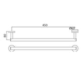 SINGLE TOWEL RAIL 24INCH LONG - JAQUAR FAUCETS -  ( GOLD BRIGHT PVD - CONTINENTAL ACC. - 0x600 mm - 0inchX24inch )