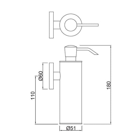 SOAP DISP W/METAL BOTTLE - JAQUAR FAUCETS -  ( CHROME - CONTINENTAL ACC. - 0x0 mm - 0inchx0inch )