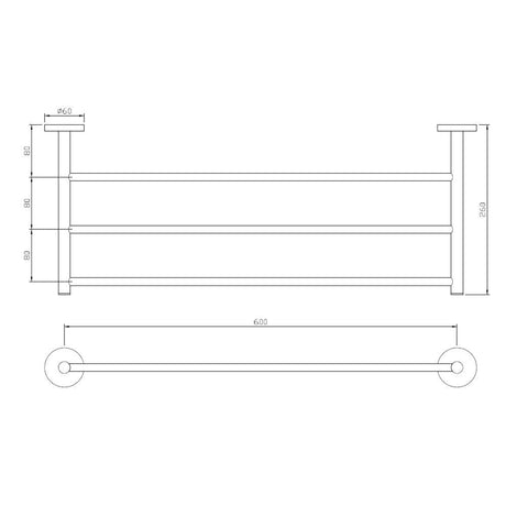 TOWEL RACK W/O HANGER - JAQUAR FAUCETS -  ( CHROME - CONTINENTAL ACC. - 0x600 mm - 0inchX24inch )