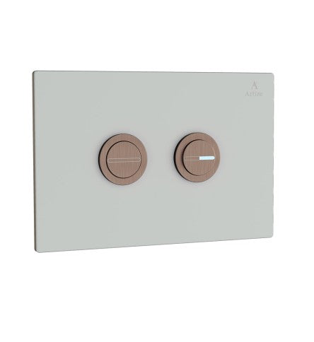 CONTROL PLATE WHITE GLASS - ARTIZE CISTERN -  ( ANTIQUE COPPER - CILICA PNEUMATIC - 540x360 mm - 14.4inchX0inch )