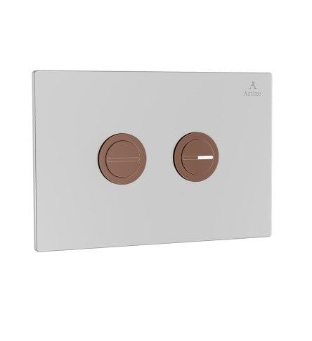 CILICA PNEUMATIC WHITE GLASS CONTROL PLATE - ARTIZE CISTERN -  ( BLUSH GOLD PVD - CILICA PNEUMATIC - 0x0 mm - 0inchx0inch )