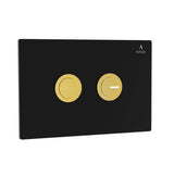 CILICA PNEUMATIC CONTROL PLATE GLASS BLACK - ARTIZE CISTERN -  ( GOLD BRIGHT PVD - CILICA PNEUMATIC - 0x15 mm - 0.6inchX0.6inch )