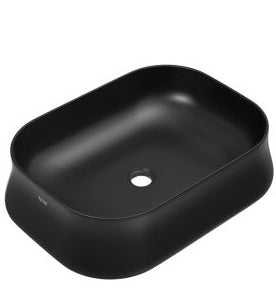 THIN RIM TABLE TOP BASIN - ARTIZE SWARE -  ( BLACK MATT - ARTIZE DESIGNER - 600x420 mm - 24inchX16.8inch )
