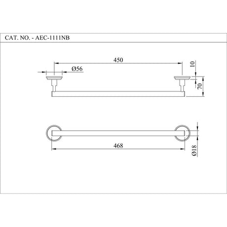 TOWEL RAIL - ESSCO FAUCET -  ( CHROME - ACCESSORIES - 0x450 mm - 0inchX18inch )