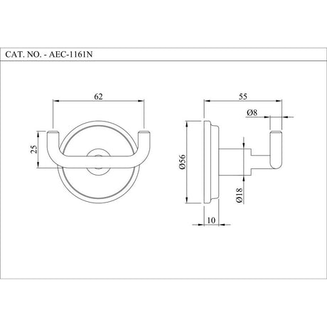 DOUBLE COAT HOOK - ESSCO FAUCET -  ( CHR - ACCESSORIES - 0x0 mm - 0inchx0inch )
