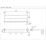 TOWEL SHELF WITH LOWER HANGERS - ESSCO FAUCET -  ( CHROME - ACCESSORIES - 0x600 mm - 0inchX24inch )
